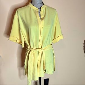 💚Lafayette 148 sunny yellow shirt
